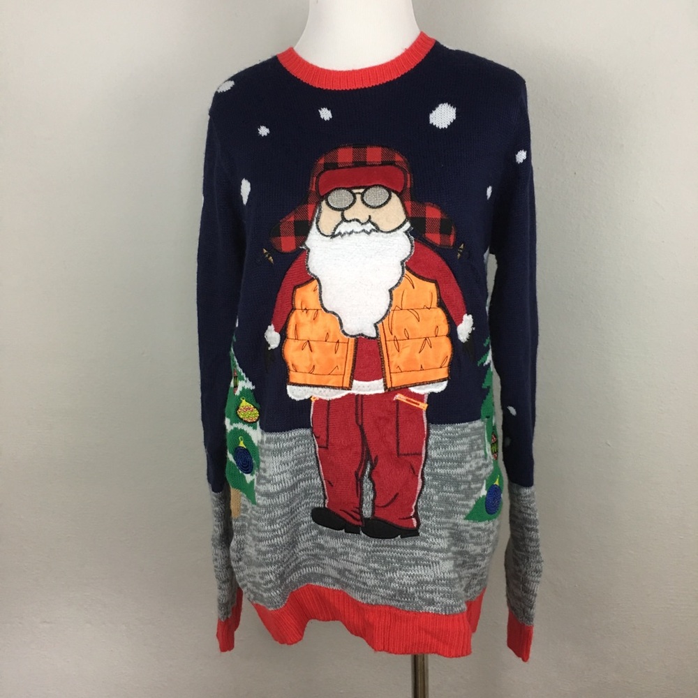 Hunter Santa Christmas Sweater Small